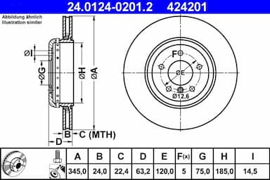 Bremžu diski ATE 24.0124-0201.2 1