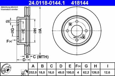 Bremžu diski ATE 24.0118-0144.1 1