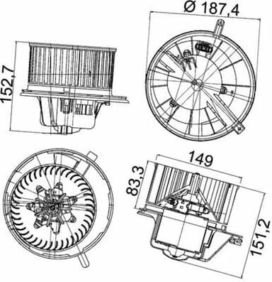 Salona ventilators MAHLE AB 148 000P 2