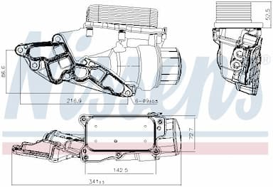 Eļļas radiators, Motoreļļa NISSENS 90933 5