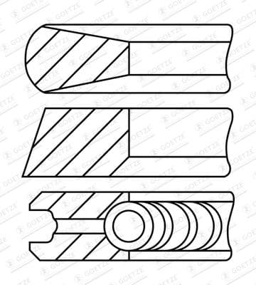 Virzuļa gredzenu komplekts GOETZE ENGINE 08-443400-00 1