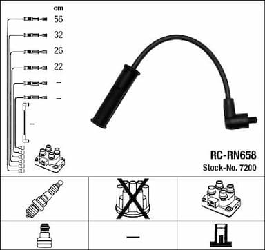 Augstsprieguma vadu komplekts NGK 7200 1