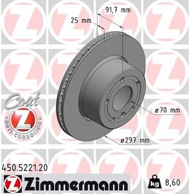 Bremžu diski ZIMMERMANN 450.5221.20 1