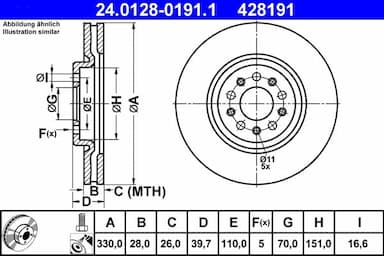 Bremžu diski ATE 24.0128-0191.1 1