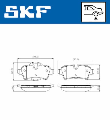 Bremžu uzliku kompl., Disku bremzes SKF VKBP 90068 6