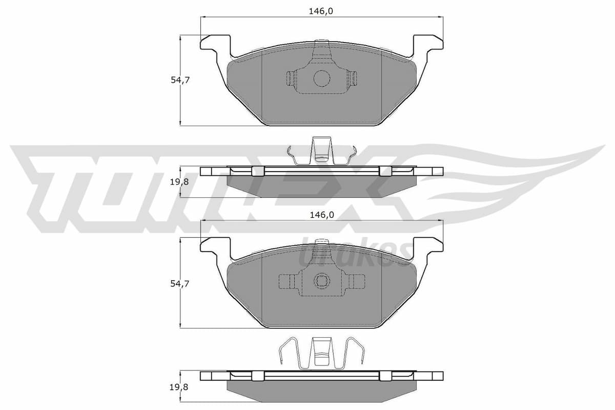 Bremžu uzliku kompl., Disku bremzes TOMEX Brakes TX 12-10 1