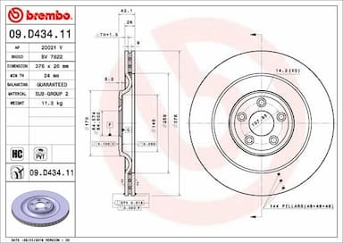 Bremžu diski BREMBO 09.D434.11 1