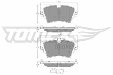 Bremžu uzliku kompl., Disku bremzes TOMEX Brakes TX 17-82 1