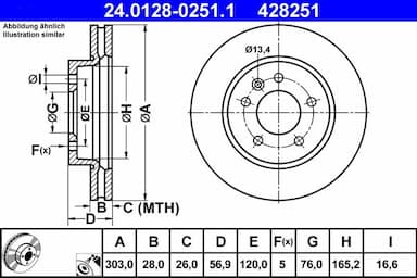 Bremžu diski ATE 24.0128-0251.1 1