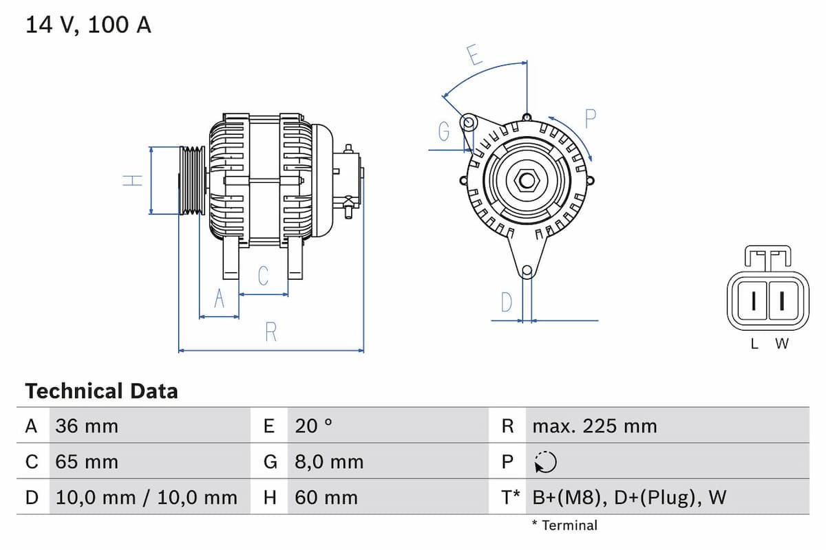 Ģenerators BOSCH 0 986 043 981 1