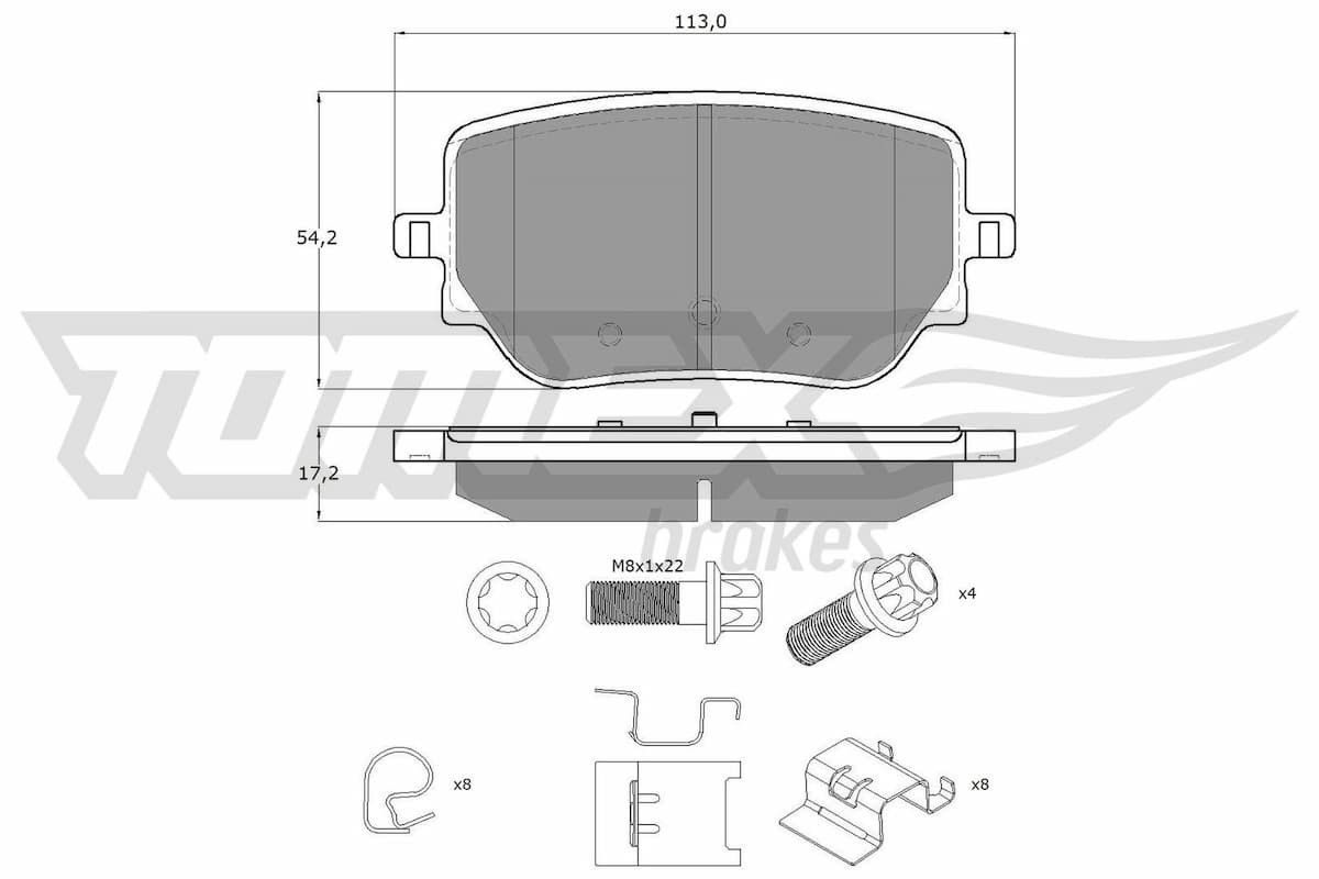 Bremžu uzliku kompl., Disku bremzes TOMEX Brakes TX 19-49 1