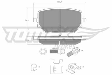 Bremžu uzliku kompl., Disku bremzes TOMEX Brakes TX 19-49 1