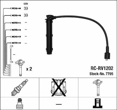 Augstsprieguma vadu komplekts NGK 7705 1