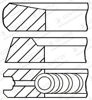 Virzuļa gredzenu komplekts GOETZE ENGINE 08-436100-00 1