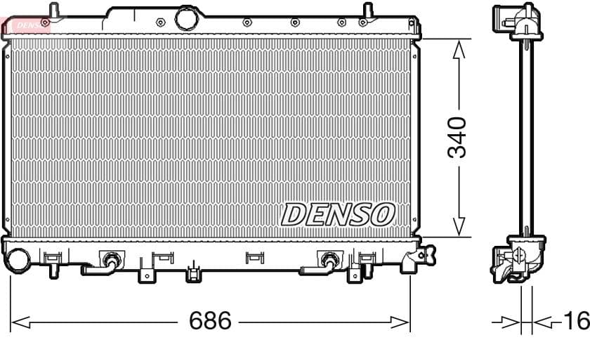 Radiators, Motora dzesēšanas sistēma DENSO DRM36018 1