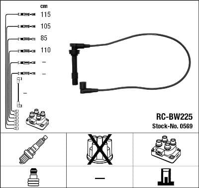 Augstsprieguma vadu komplekts NGK 0569 1