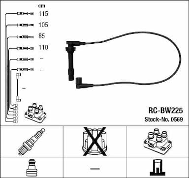 Augstsprieguma vadu komplekts NGK 0569 1