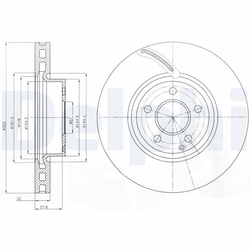 Bremžu diski DELPHI BG9075C 1