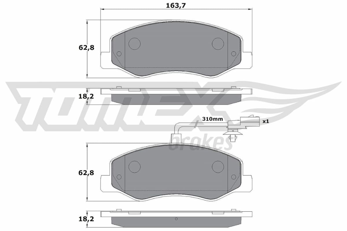 Bremžu uzliku kompl., Disku bremzes TOMEX Brakes TX 16-49 1