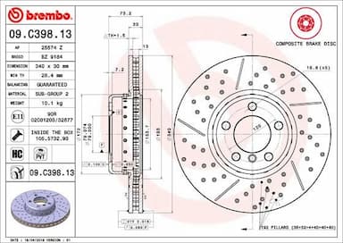 Bremžu diski BREMBO 09.C398.13 1