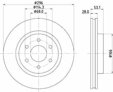 Bremžu diski HELLA 8DD 355 126-841 1