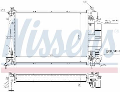 Radiators, Motora dzesēšanas sistēma NISSENS 64036A 5