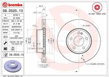 Bremžu diski BREMBO 09.D525.13 1