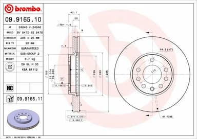 Bremžu diski BREMBO 09.9165.11 1