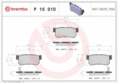 Bremžu uzliku kompl., Disku bremzes BREMBO P 15 010 1