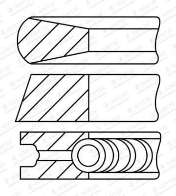 Virzuļa gredzenu komplekts GOETZE ENGINE 08-431900-10 1