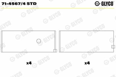 Klaņa gultnis GLYCO 71-4567/4 STD 1