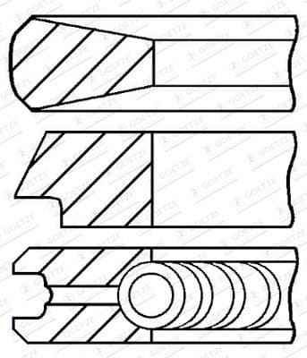 Virzuļa gredzenu komplekts GOETZE ENGINE 08-424000-00 1