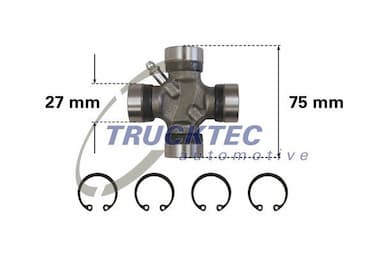 Šarnīrs, Garenvārpsta TRUCKTEC AUTOMOTIVE 02.34.041 1