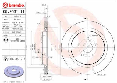 Bremžu diski BREMBO 09.E031.11 1