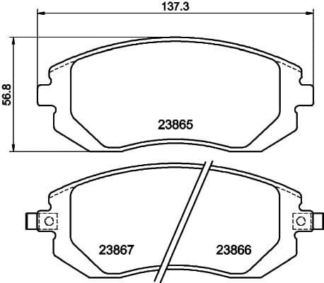 Bremžu uzliku kompl., Disku bremzes HELLA 8DB 355 010-211 1