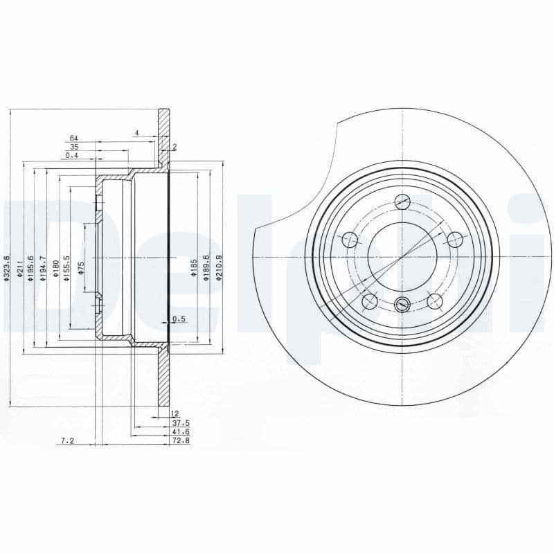 Bremžu diski DELPHI BG3629 1