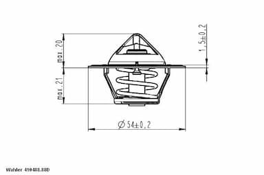 Termostats, Dzesēšanas šķidrums BorgWarner (Wahler) 410488.88D 1