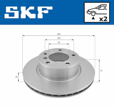 Bremžu diski SKF VKBD 80099 V2 2