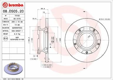 Bremžu diski BREMBO 08.D505.20 1