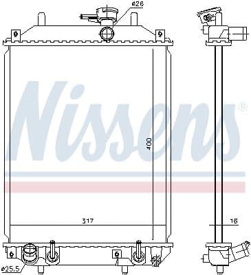 Radiators, Motora dzesēšanas sistēma NISSENS 61739 6