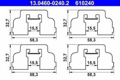 Piederumu komplekts, Disku bremžu uzlikas ATE 13.0460-0240.2 1