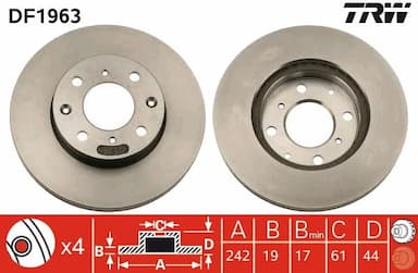 Bremžu diski TRW DF1963 1