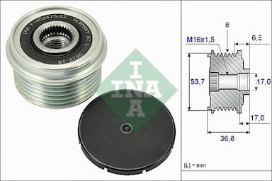 Ģeneratora brīvgaitas mehānisms INA 535 0074 10 1