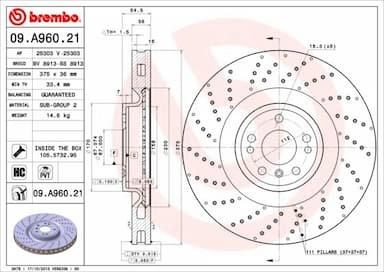 Bremžu diski BREMBO 09.A960.21 1