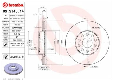 Bremžu diski BREMBO 09.9145.11 1