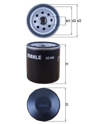 Eļļas filtrs MAHLE OC 988 1