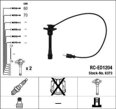 Augstsprieguma vadu komplekts NGK 6373 1