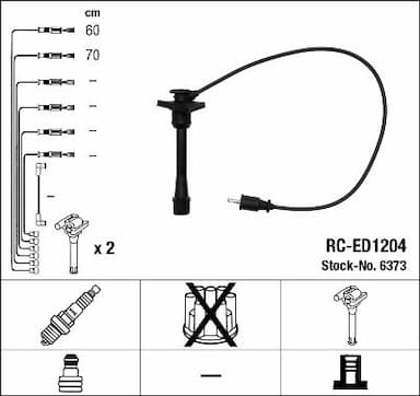 Augstsprieguma vadu komplekts NGK 6373 1