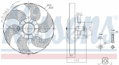 Ventilators, Motora dzesēšanas sistēma NISSENS 85658 6