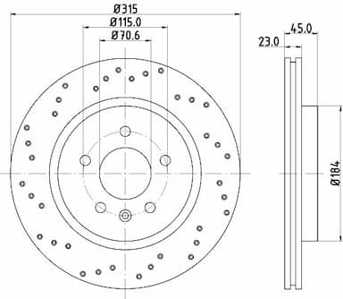 Bremžu diski HELLA 8DD 355 126-391 4